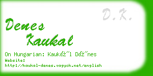 denes kaukal business card